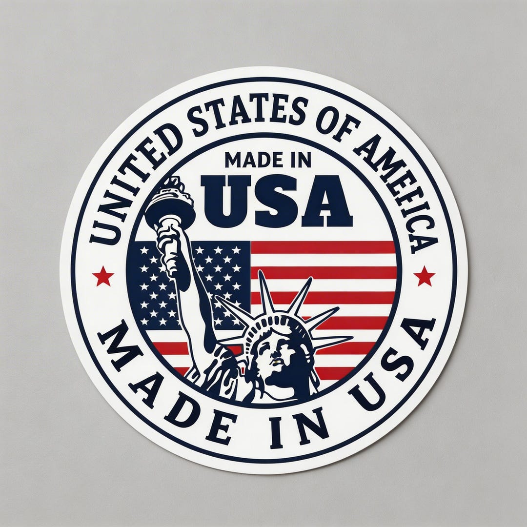 Made in USA Sticker, American Flag Liberty Decal, Patriotic Waterproof ...