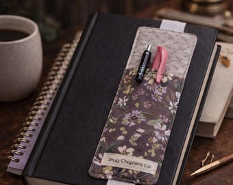 Alça floral para planner com bolso para caneta | Faixa para caderno estilo cottagecore, organizador de negócios