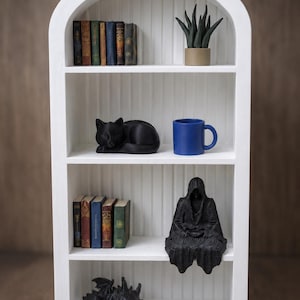 Mini Bookshelf Accessories | Book Nook Decor | Tiny Dragon, Mini Mug, Mini Plant, Suriel | Mini Library Decor | Dollhouse Shelf Decor