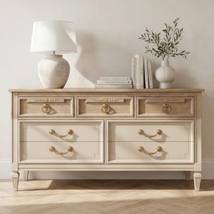 cream and gold dresser Ming Drawer Extra Large 8 Drawer / Canvas Cream main image 0