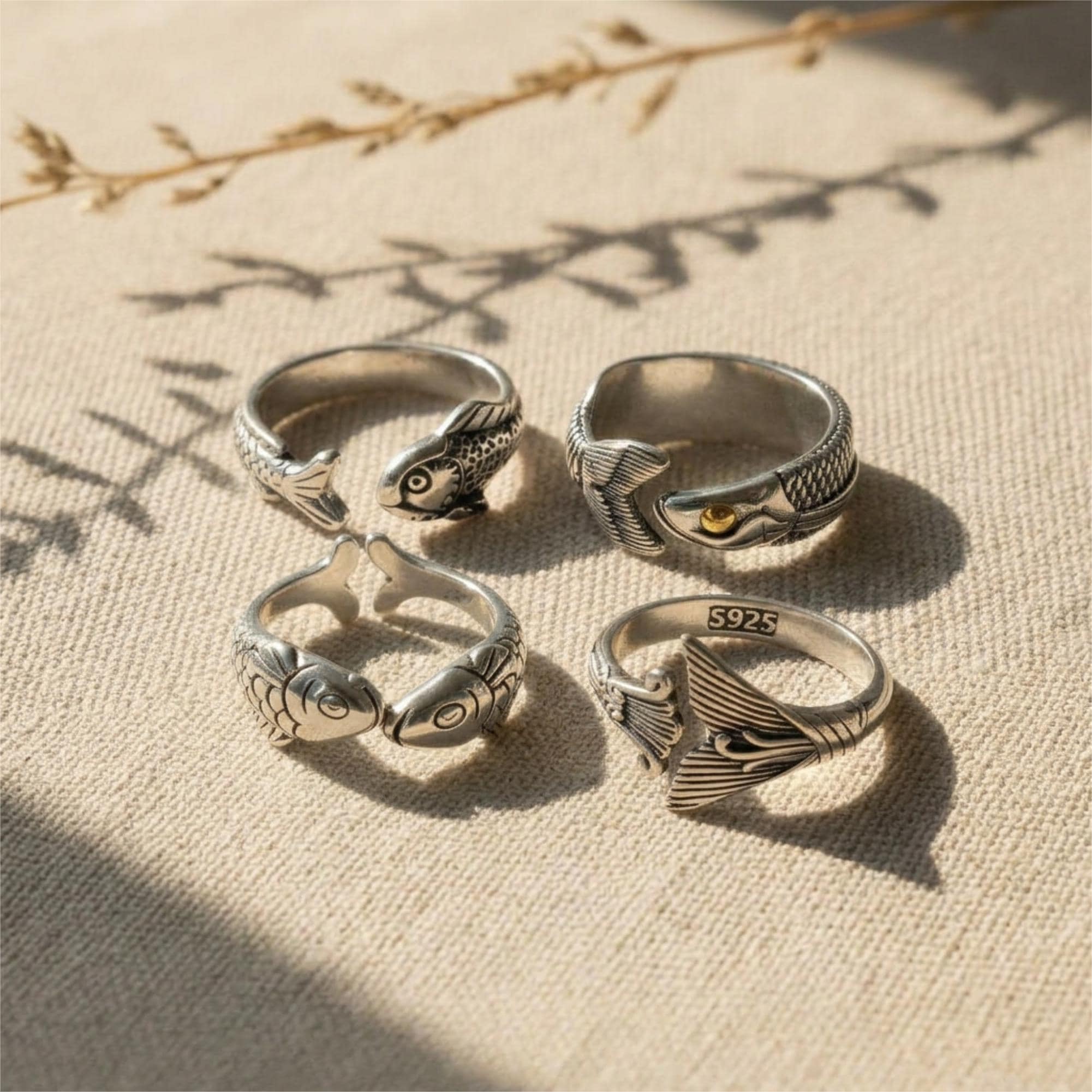 Handmade silver fish ring - Etsy 日本