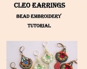 Cleo earring   pattern, Tutorial ,Pattern,  Bead embroidery ,Beading pattern , Instructions only, All three earrings