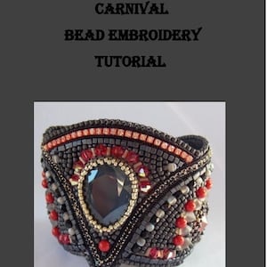 Carnival bracelet DIY , KIT, Pattern,  Tutorial and materials,  Bead embroidery ,Beading pattern , Instructions and materials