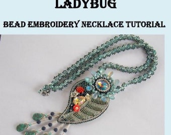Nyckelpigahalsband, DIY, KIT, Mönster, Handledning och material, Pärlbroderi-KIT, Instruktioner och material, Halsbandshandledning