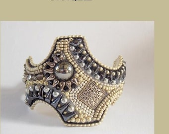 Zandarmbandpatroon, zelfstudie, patroon, kralenborduurwerk, kralenpatroon, alleen instructies,
