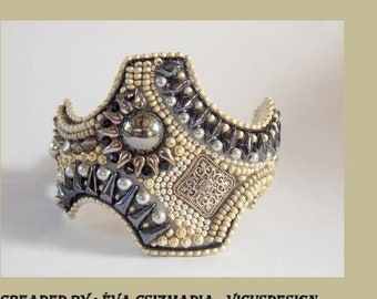 DIY, KIT, patroon, tutorial en materialen, kralenborduurwerk, kralenpatroon, instructies en materialen, zandarmband en oorbel