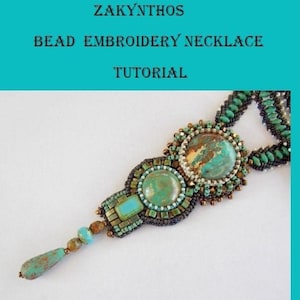 Zakynthos necklace  pattern , Tutorial ,Pattern,  Bead embroidery ,Beading pattern , Instructions only