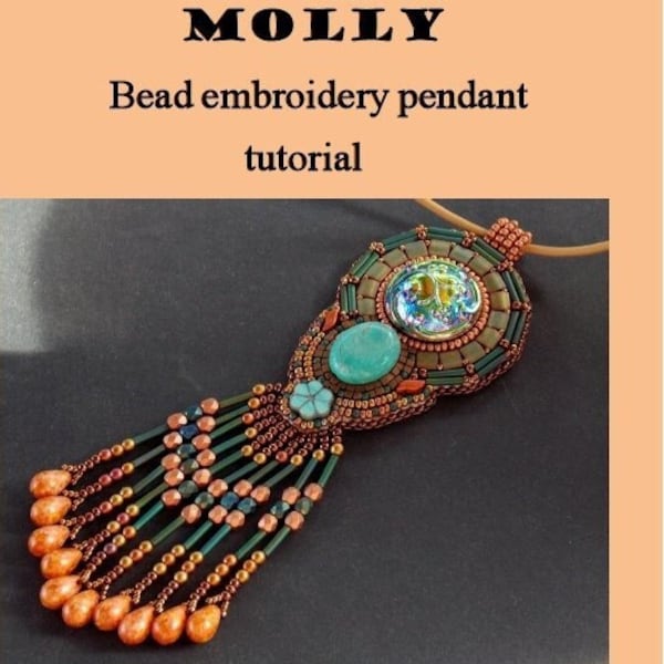 Molly necklace  pattern , Tutorial ,Pattern,  Bead embroidery ,Beading pattern , Instructions only