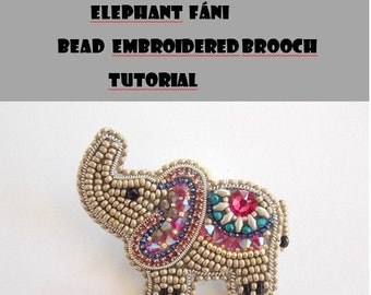 DIY, KIT, Mönster, Handledning och material, Elefantbroschhandledning, Pärlmönster, pärlbroderiprov