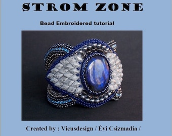 Strom Zone bracelet pattern , Tutorial ,Pattern,  Bead embroidery ,Beading pattern , Instructions only