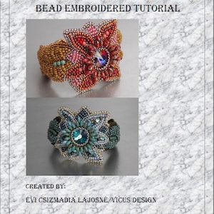 Tutorial ,Pattern,  Bead embroidery ,Beading pattern , Instructions only , Flower bracelet