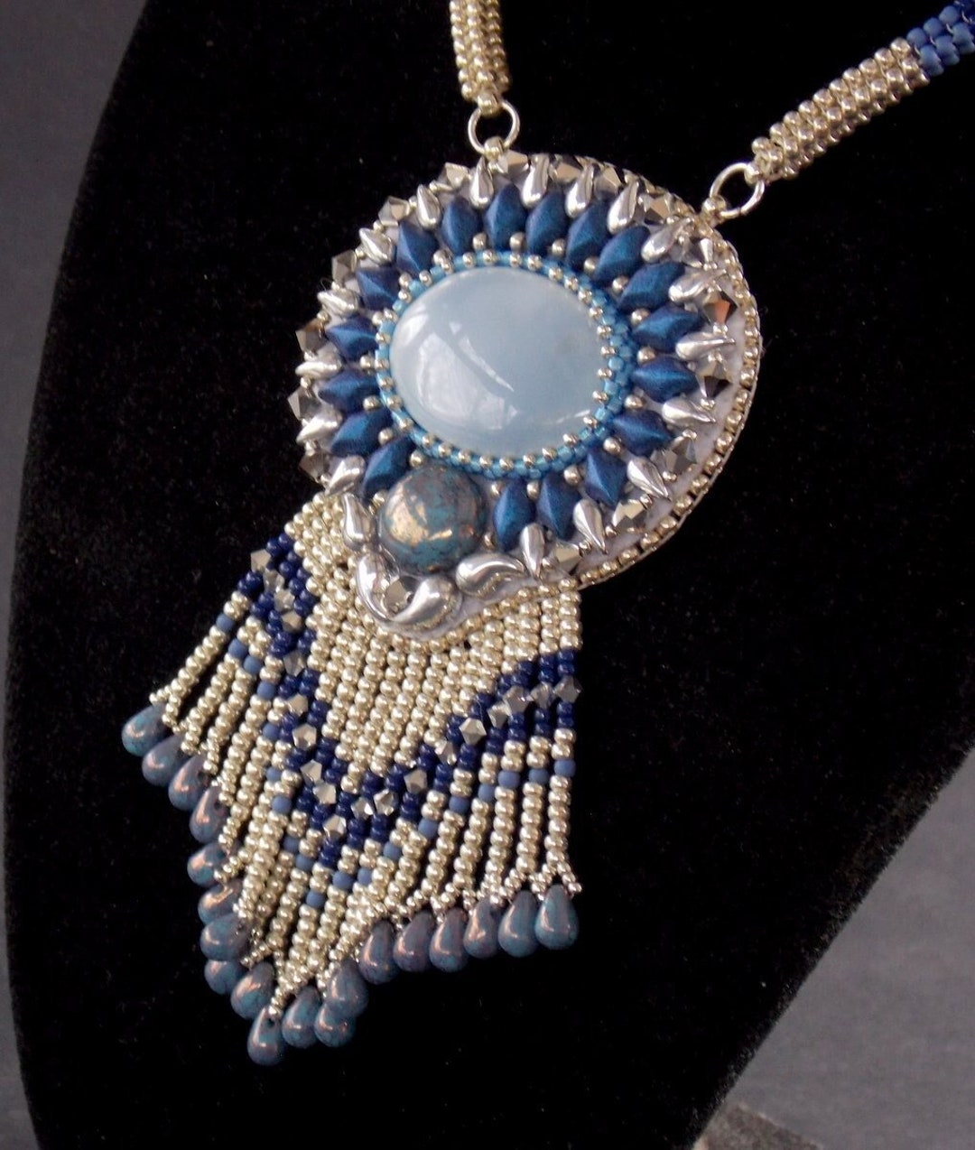 Lagoon Necklace Statement Jewelry Blue Opal Gemstone Bead - Etsy