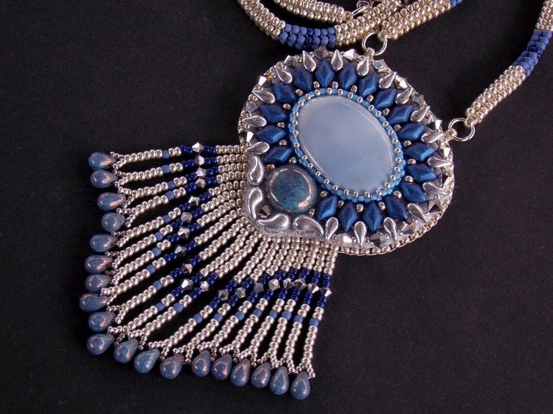 Lagoon Necklace Statement Jewelry Blue Opal Gemstone Bead - Etsy