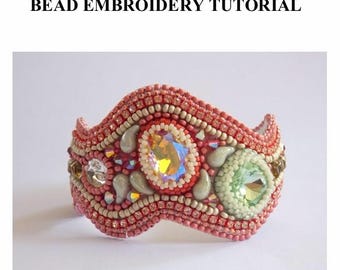 Armbandpatroon zonsondergang, zelfstudie, patroon, kralenborduurwerk, kralenpatroon, alleen instructies,