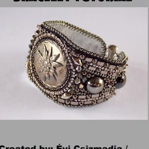Metal flower  bracelet   DIY , KIT, Pattern,  Tutorial and materials,  Bead embroidery ,Beading pattern , Instructions and materials