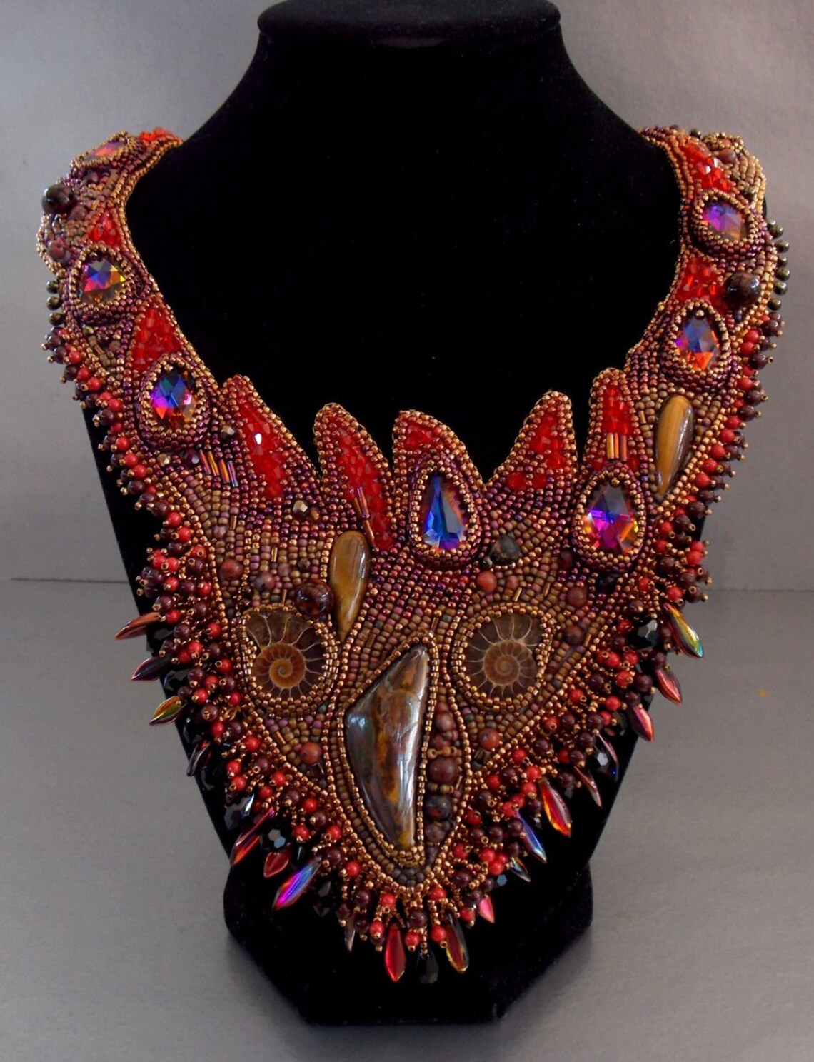 Free Shipping Bead Embroidery Collar Necklace Statement Etsy