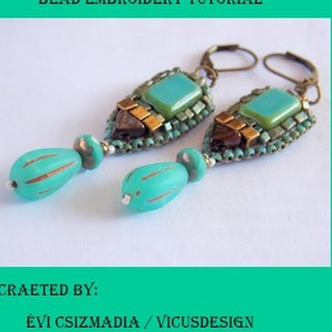 Zakynthos earring   pattern, Tutorial ,Pattern,  Bead embroidery ,Beading pattern , Instructions only,