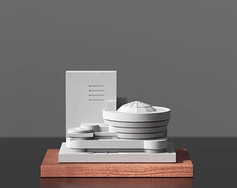 Guggenheim Museum Concrete Model, Frank Lloyd Wright Miniature Architecture