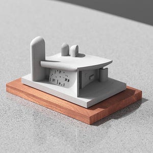 Ronchamp Chapel Concrete Model, Le Corbusier Replica, Brutalist Decor