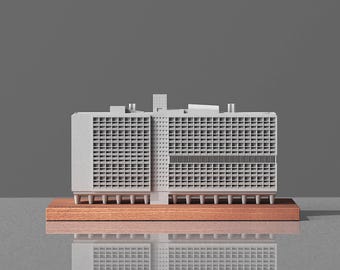 Le Corbusier Marseille Housing Unit Concrete Model, Brutalist Architecture Sculpture