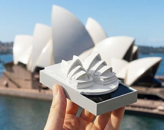 Sydney Opera House Concrete Sculpture, Minimalist Architecture Model