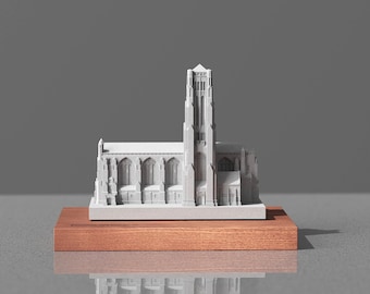 Chicago Rockefeller Chapel Concrete Model Miniature Replica—Minimalist Desktop Decor, Graduation Gift & Alumni Souvenir