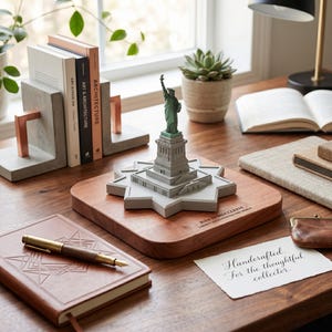 Custom Statue of Liberty Miniature, NYC Souvenir Gift, Concrete Architectural Decor, Personalized Engraved Keepsake, 250th Anniversary