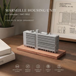 Le Corbusier Marseille Housing Unit Concrete Model, Brutalist Architecture Sculpture
