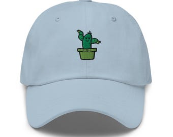 NOBU Embroidered Dad Hat: Beige Cotton Twill Baseball Cap - Etsy