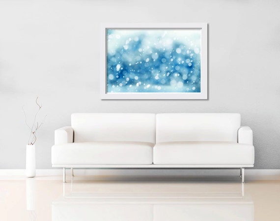 Winter Photography fine art 8x10 abstract photography bokeh icicle print nature photography snow teal art print blue pastel bedroom decor