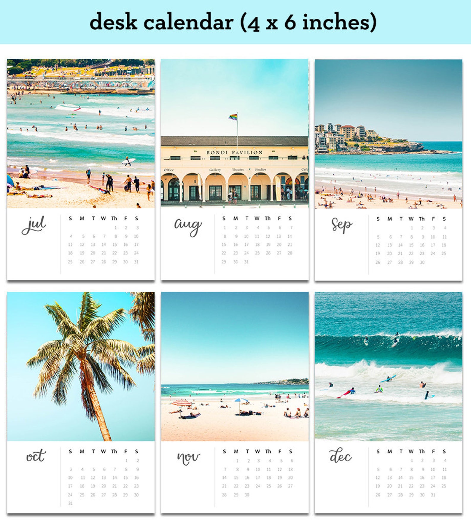 Bondi beach wall art 2021 calendar wall 2021 calendar desk Etsy