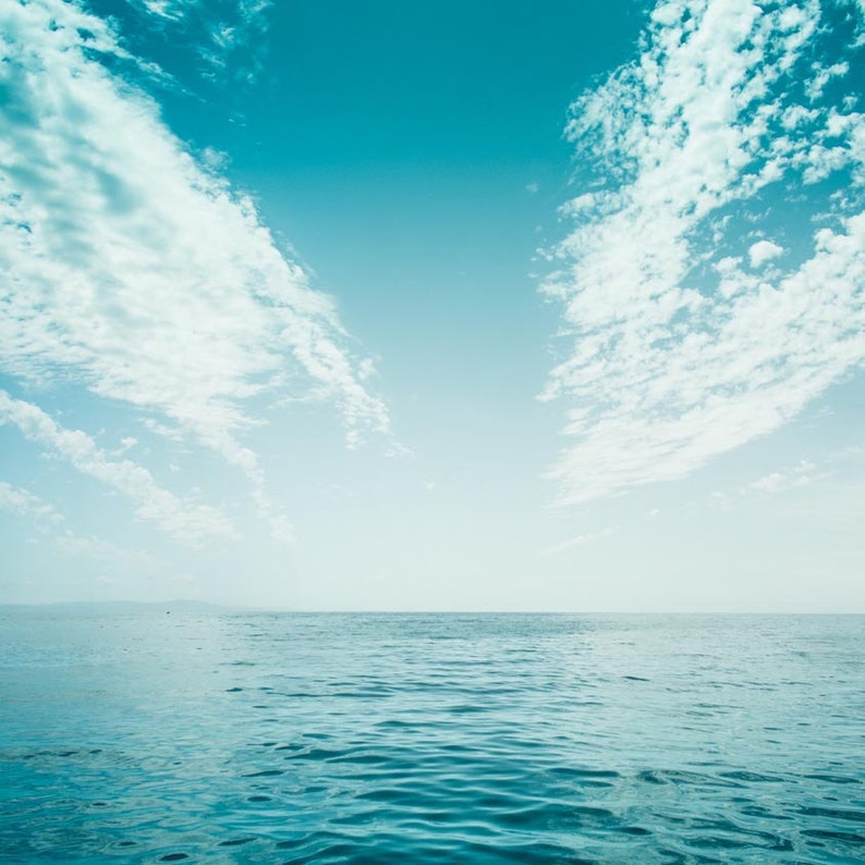 Nautical Decor Teal Art Print Set Abstract Beach Art Water Etsy