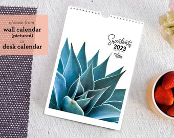 2023 succulent calendar 2023 wall calendar cactus calendar plant lover calendar plant calendar botanical garden calendar modern aloe agave