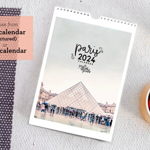 paris calendar 2024 desk calendar OR wall calendar photography france calendar paris photography 2024 calendar with easel eiffel tower