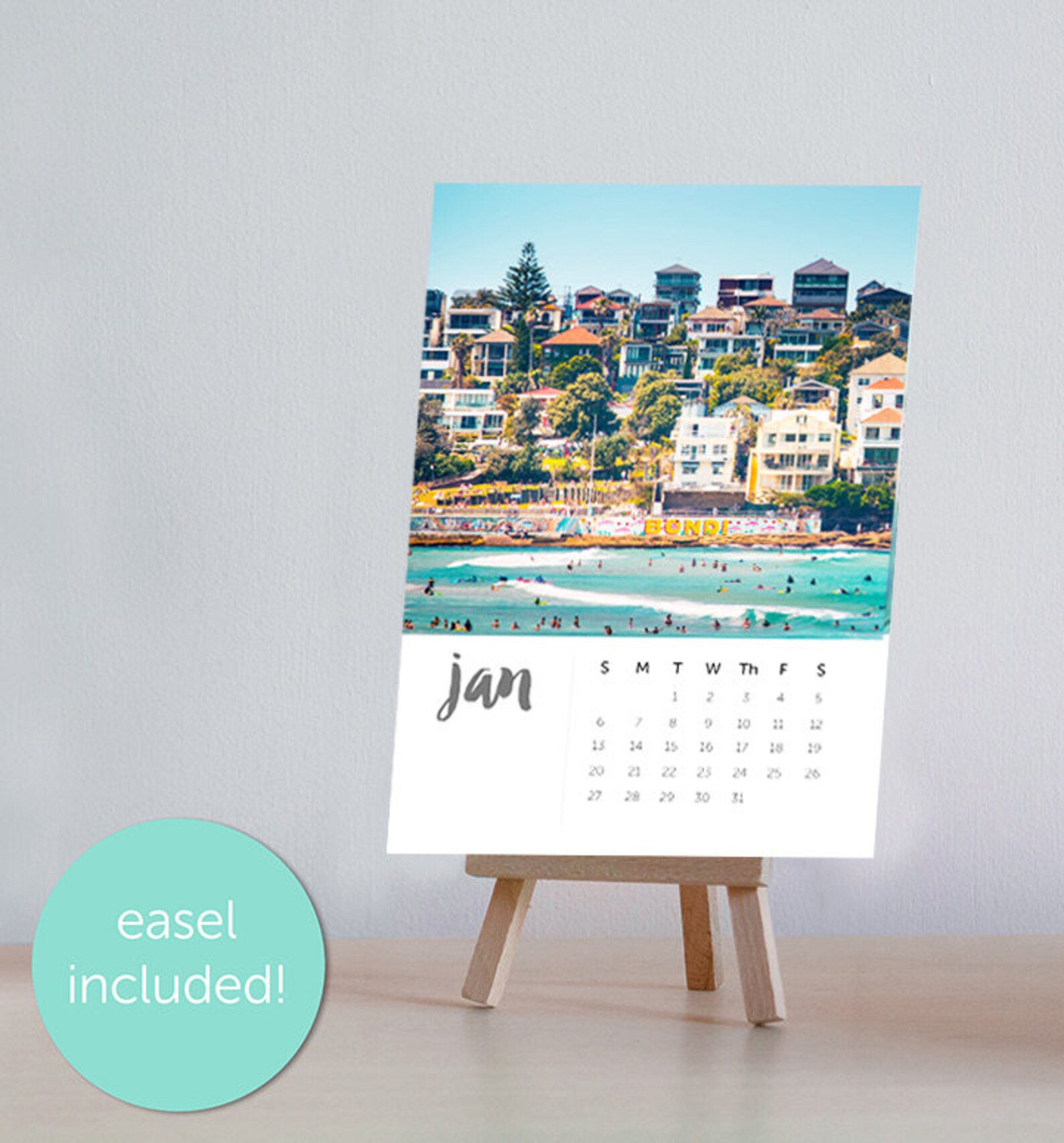 2019 bondi beach calendar with easel nautical calendar 4x6 Etsy