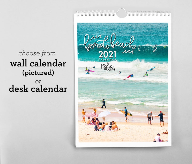 Bondi beach wall art 2021 calendar wall 2021 calendar desk Etsy