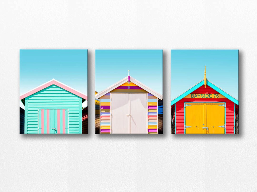 Beach House Canvas Wall Art Set Beach Photography Canvas Print Etsy