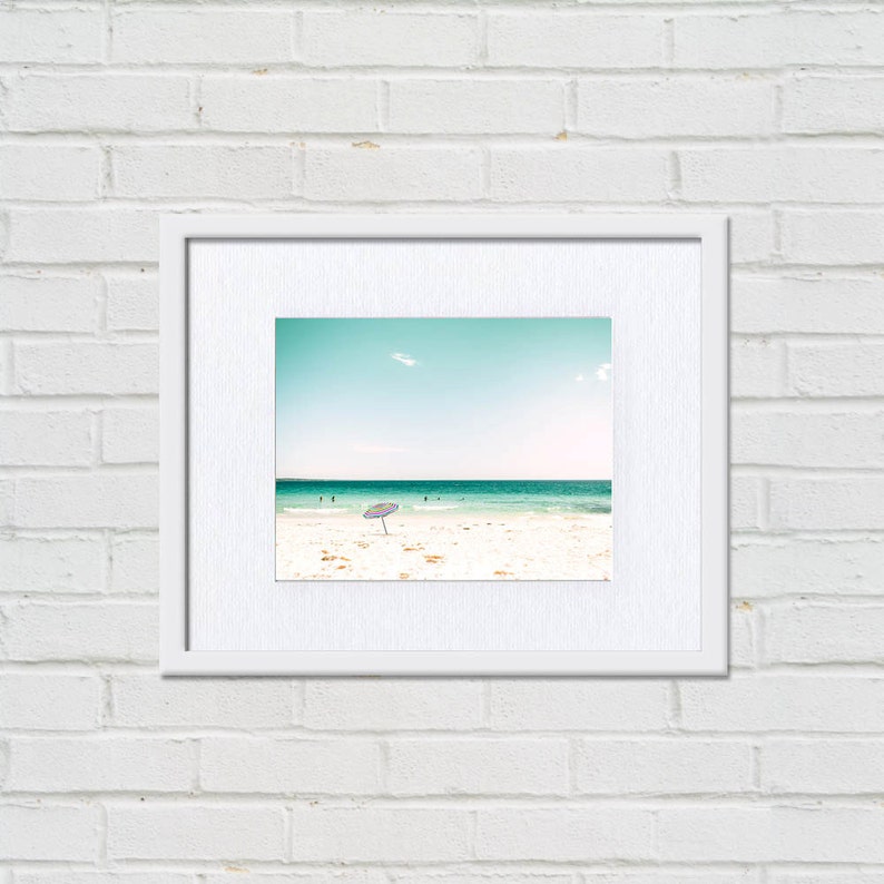 Beach umbrella photography beach ocean photography nautical | Etsy