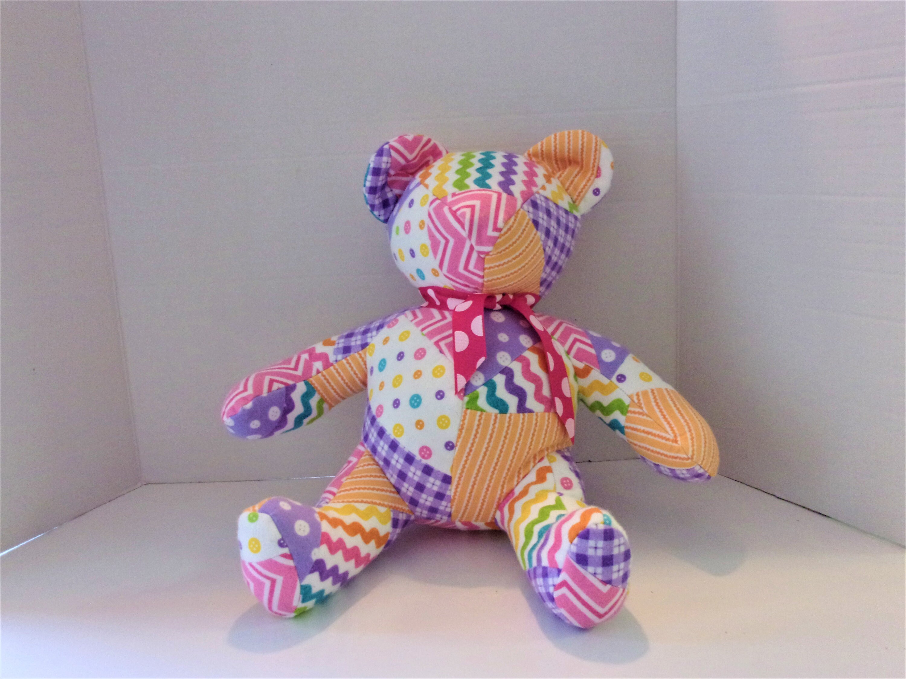 Quilted Teddy Bear 20 Soft Cotton Flannel Multi Color Etsy