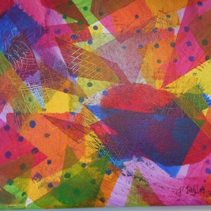 Small Original Abstract Painting on Canvas Bright Colors 8