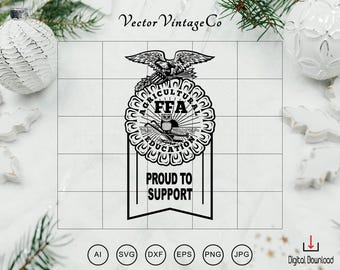 The Farm Support SVG Emblem, Proud to Support  Emblem, FFA svg, Agriculture svg, FFA Agriculture Education Badge,Cricut Silhouette Cut File