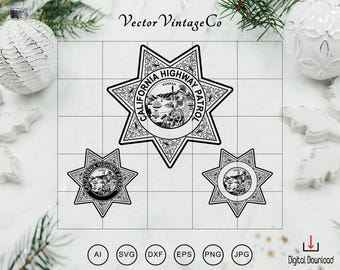 The California Highway Patrol SVG Bundle,Seal of the California Highway Patrol Emblem,CHP Emblem,Cricut  Silhouette CutFile Digital Download