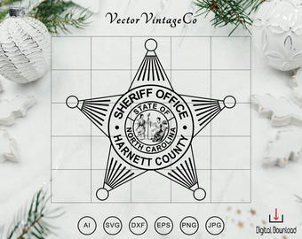 The Harnett County Sheriff Office Badge SVG,Harnett County badge svg,North Carolina Sheriff Logo, Sheriff Office Cricut Silhouette Cut Files