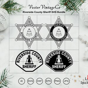Riverside County Sheriff SVG Bundle, Sheriff Badge svg, Sheriff Star Vector, Laser cut file, CNC Cut files, Dxf file, Silhouette Cut Files