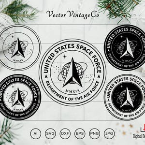United States Space Force Seal Emblem SVG Bundle, US Space Force Seal Logo, Space Force Seal Insignia, Dxf, Png, Cricut, Silhouette Cut File