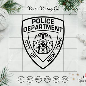 New York City Police Badge svg, NYPD Logo svg, New York PD Patch svg, NYPD Badge Clipart, Cricut & Silhouette Cut Files