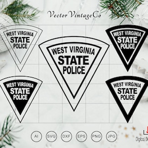 West Virginia State Police Patch SVG Bundle, West Virginia polislogotyp, State Police Badge Emblem, Dxf, Png, Cricut, Digital Nedladdning