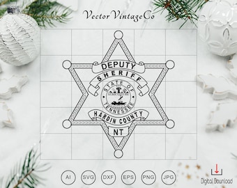 Hardin County Sheriff Badge SVG Bundle,Tennessee Deputy Sheriff Star SVG,Law Enforcement Logo Cricut Silhouette Files