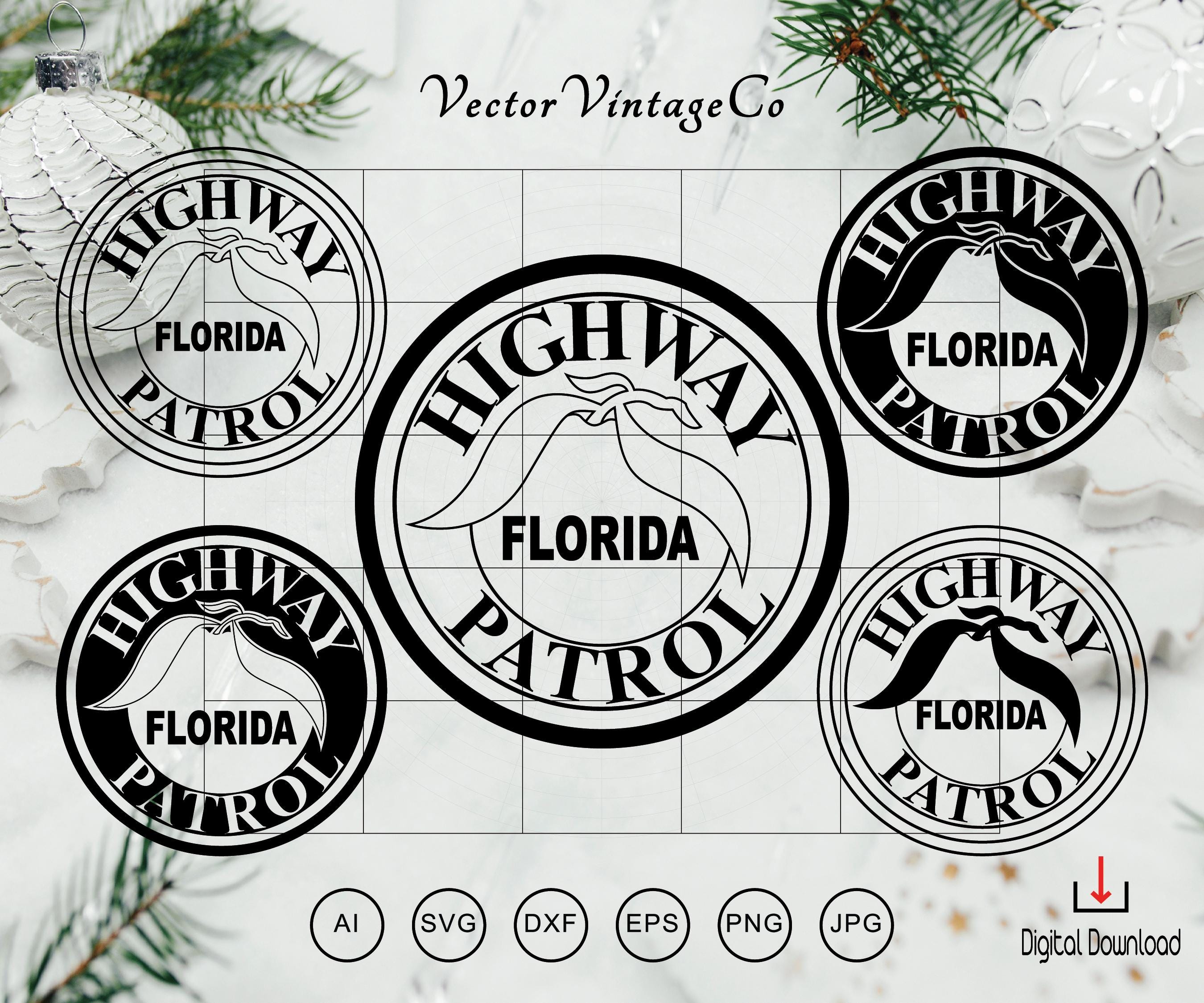 Fhp Sign Florida Highway Patrol Emblem SVG Bundle, Official Style Badge Cut File ...