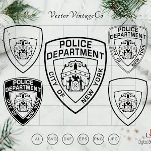 NYPD Polizei Abzeichen SVG, New York PD Patch Clipart (digitaler Download)